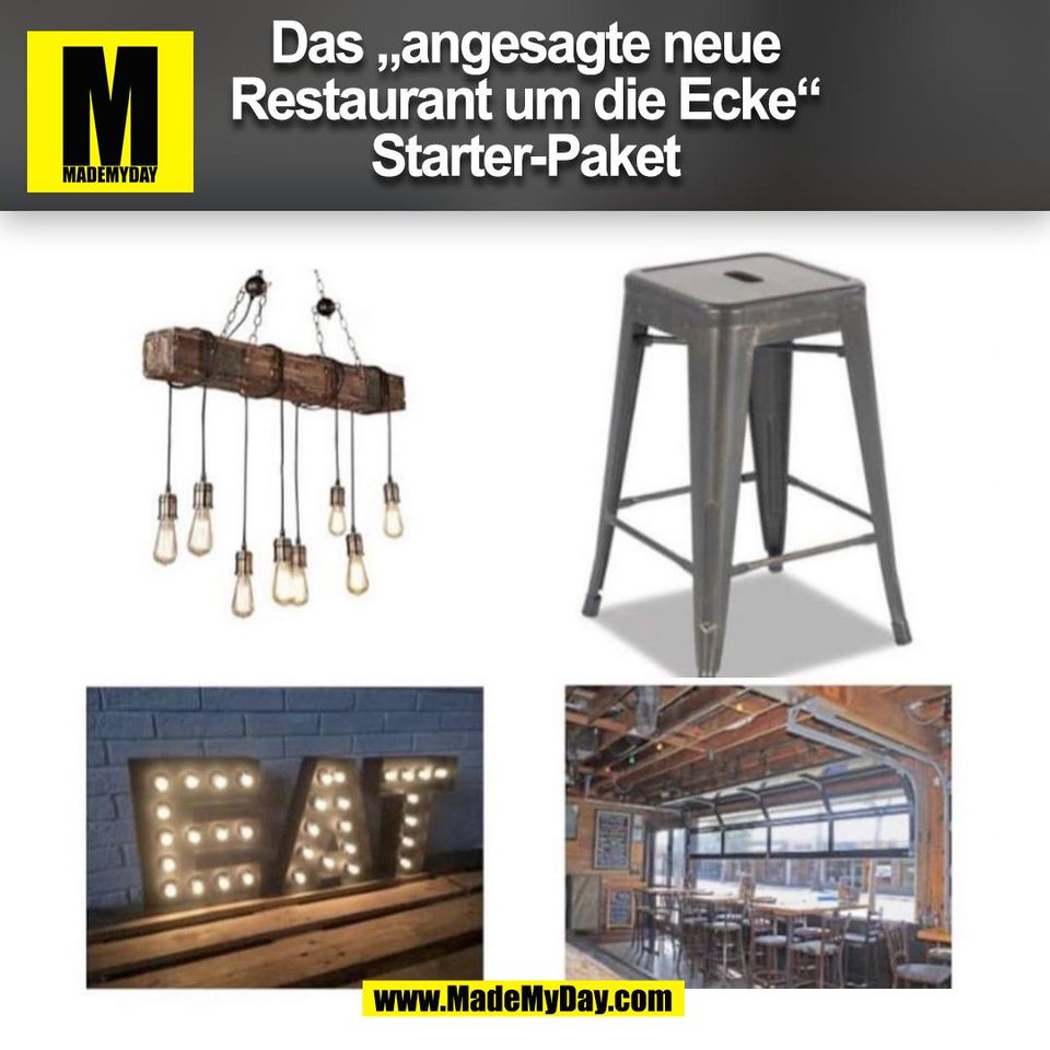 Das „angesagte neue<br />
Restaurant um die Ecke“<br />
Starter-Paket<br />
(BILD)