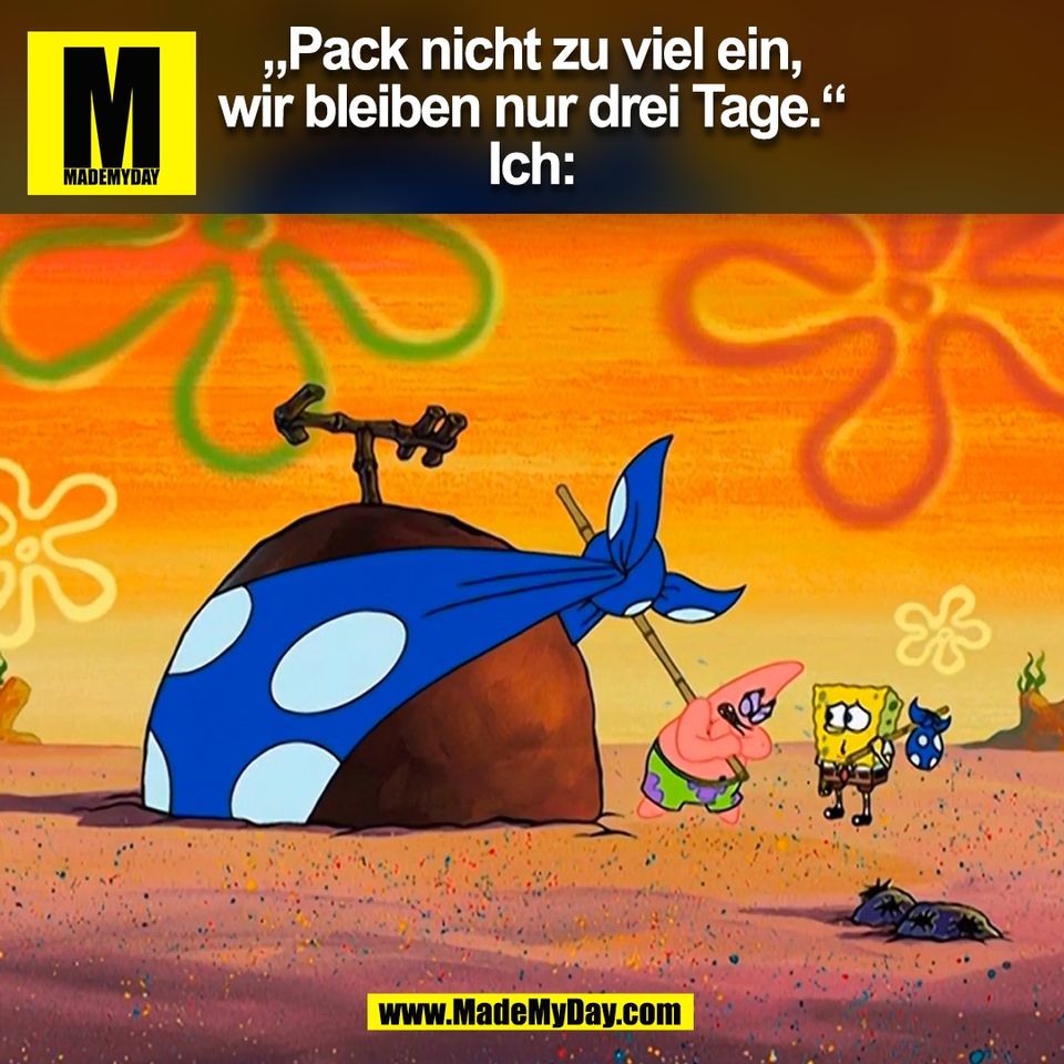 „Pack nicht zu viel ein,<br />
wir bleiben nur drei Tage.“<br />
Ich:<br />
(BILD)