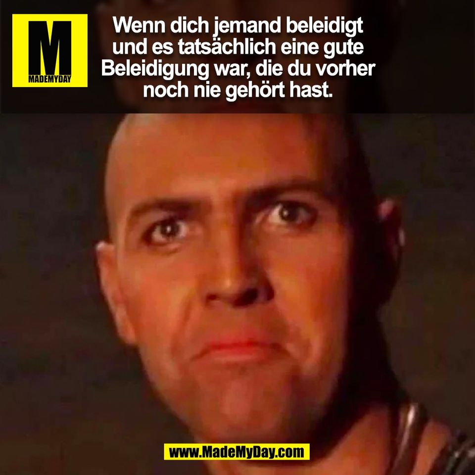 Wenn dich jemand beleidigt<br />
und es tatsächlich eine gute<br />
Beleidigung war, die du vorher<br />
noch nie gehört hast.<br />
(BILD)