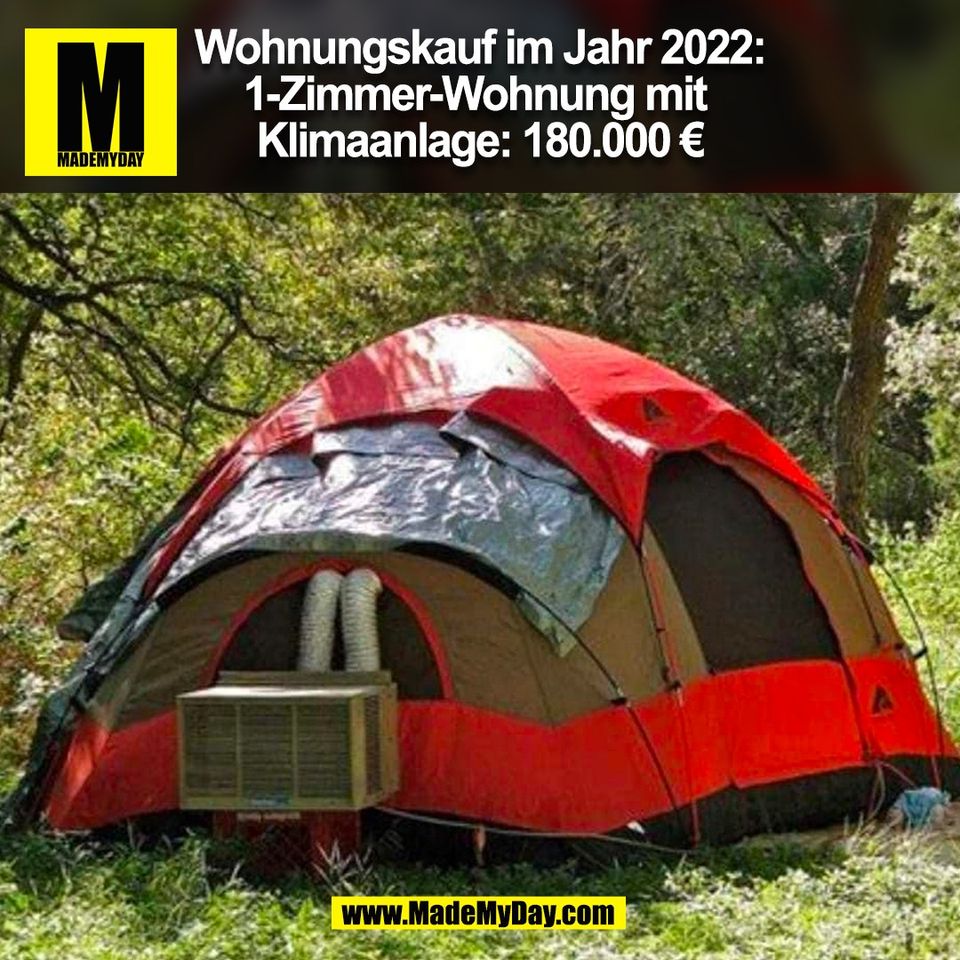 Wohnungskauf im Jahr 2022:<br />
1-Zimmer-Wohnung mit <br />
Klimaanlage: 180.000 €<br />
(BILD)