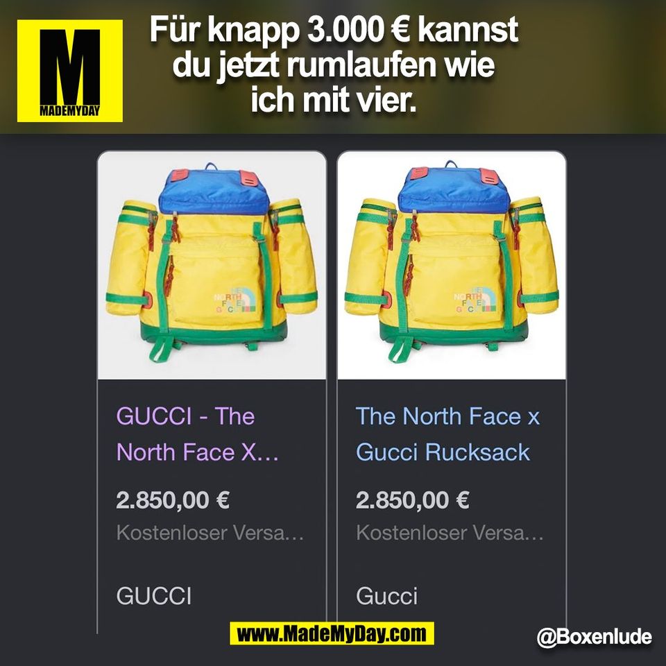 Für knapp 3.000 € kannst<br />
du jetzt rumlaufen wie<br />
ich mit vier.<br />
@BoxenIude<br />
(BILD)