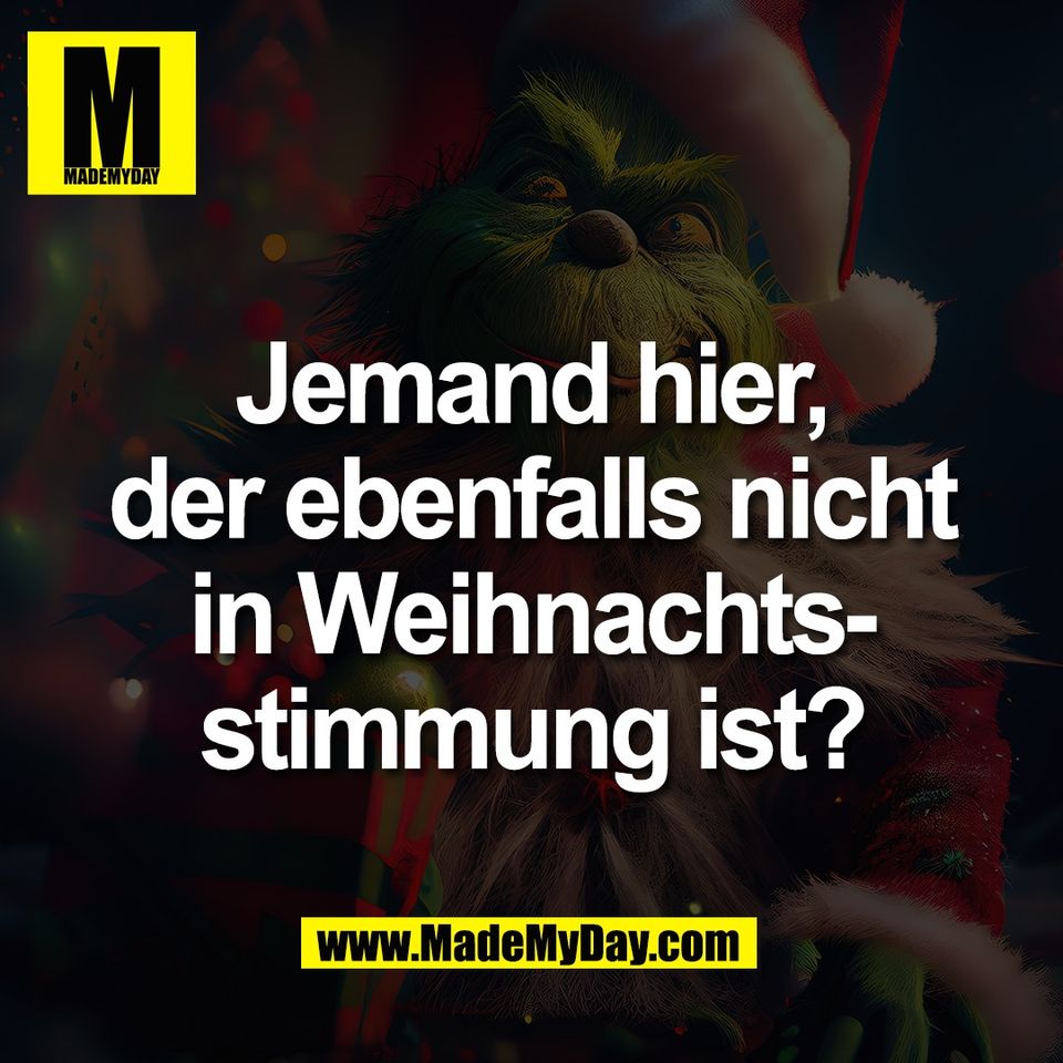 Jemand hier,<br />
der ebenfalls nicht<br />
in Weihnachts-<br />
stimmung ist?