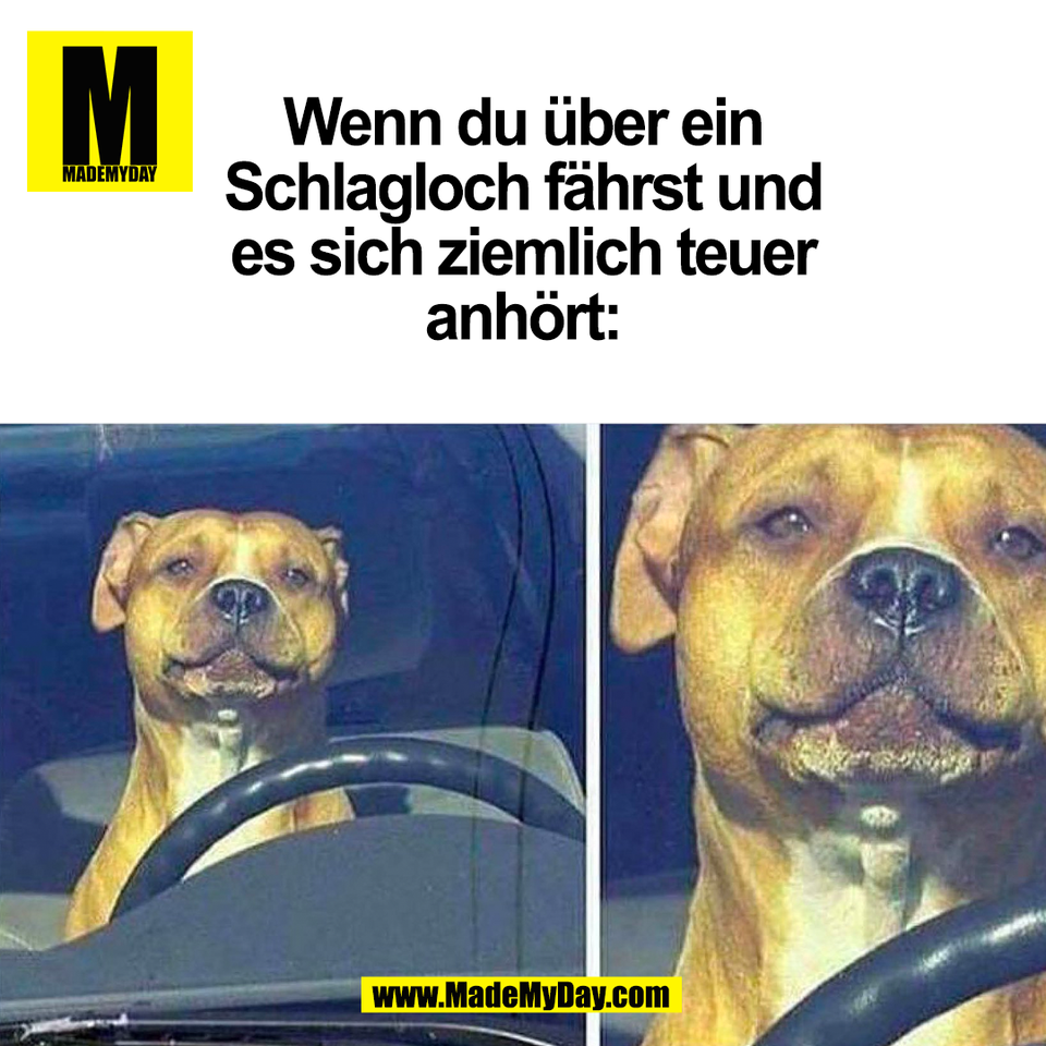 Wenn du über ein<br />
Schlagloch fährst und<br />
es sich ziemlich teuer<br />
anhört:<br />
(BILD)