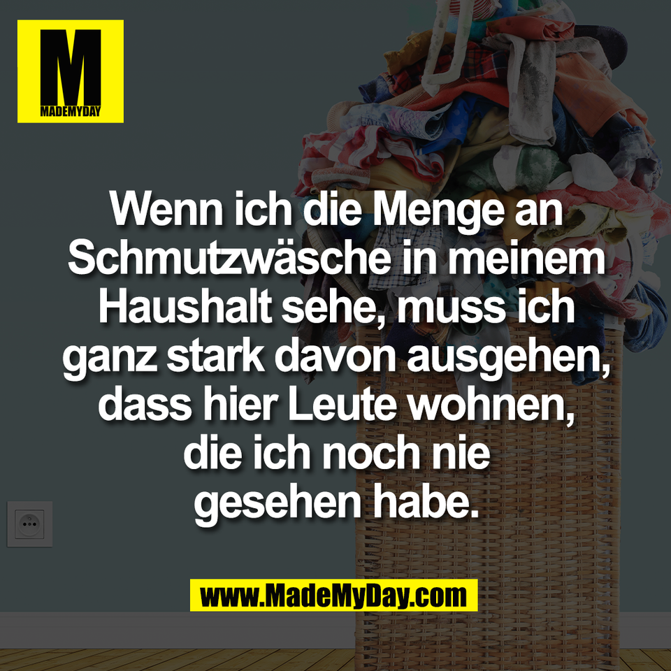 Wenn ich die Menge an<br />
Schmutzwäsche in meinem<br />
Haushalt sehe, muss ich<br />
ganz stark davon ausgehen,<br />
dass hier Leute wohnen,<br />
die ich noch nie<br />
gesehen habe.