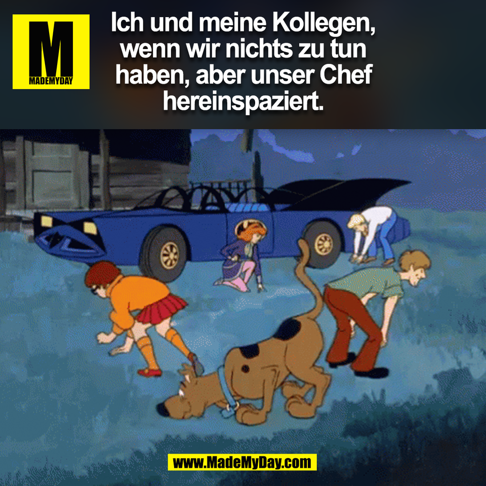 Ich und meine Kollegen,<br />
wenn wir nichts zu tun<br />
haben, aber unser Chef<br />
hereinspaziert.<br />
(BILD)