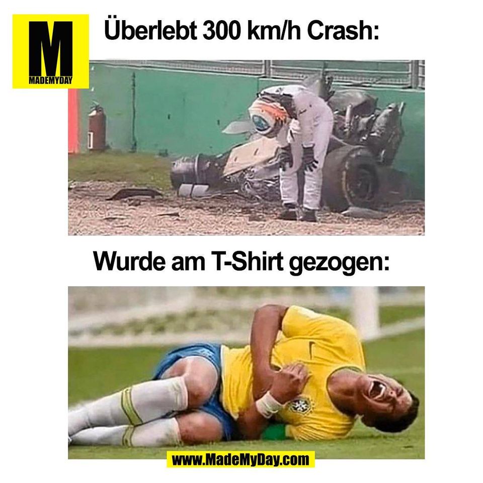 Überlebt 300 km/h Crash:<br />
Wurde am T-Shirt gezogen:<br />
(BILD)
