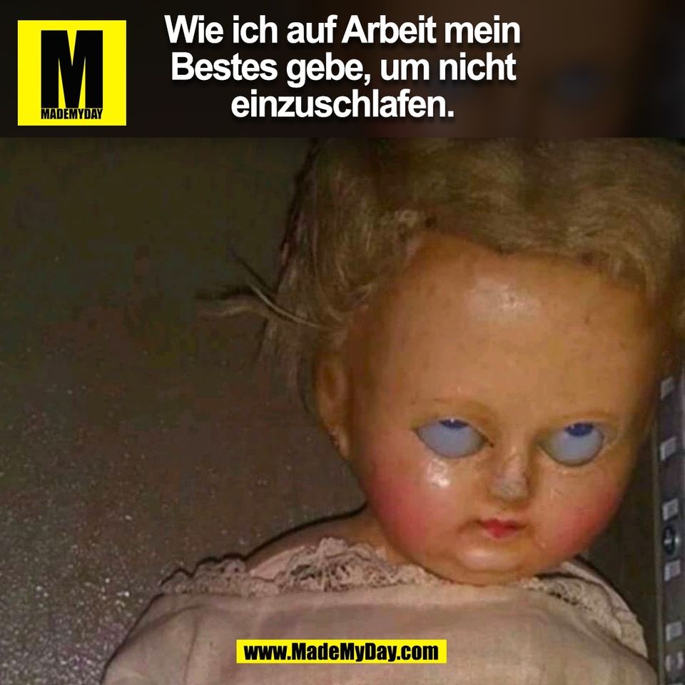 Wie ich auf Arbeit mein<br />
Bestes gebe, um nicht<br />
einzuschlafen.<br />
(BILD)