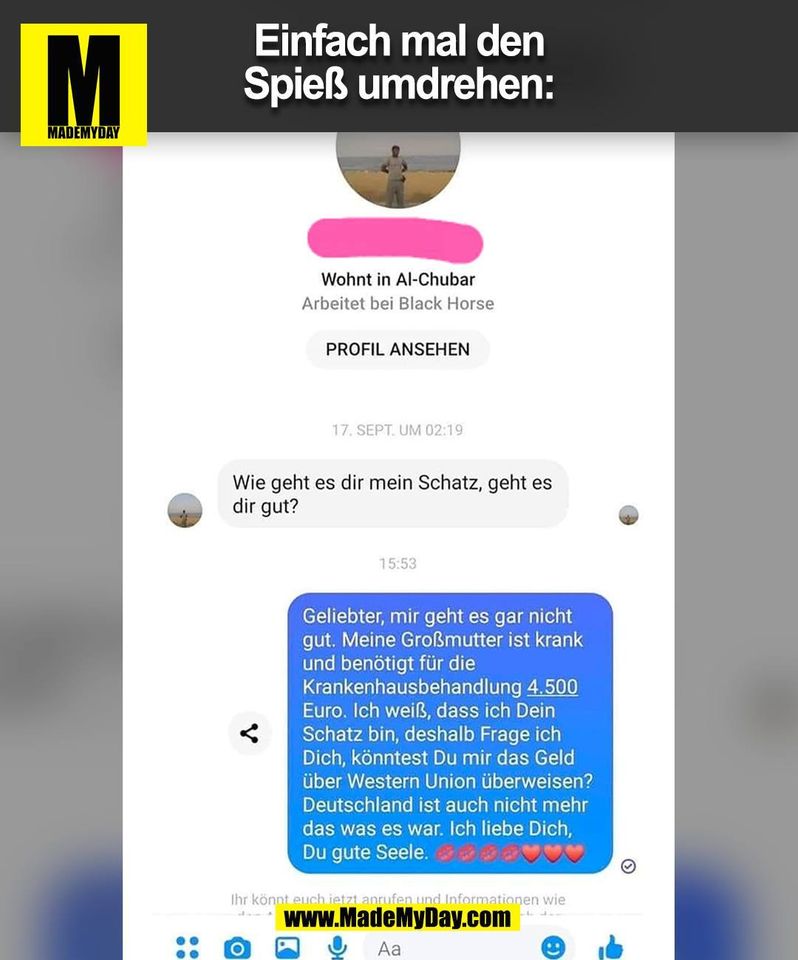 Einfach mal den<br />
Spieß umdrehen:<br />
(BILD)