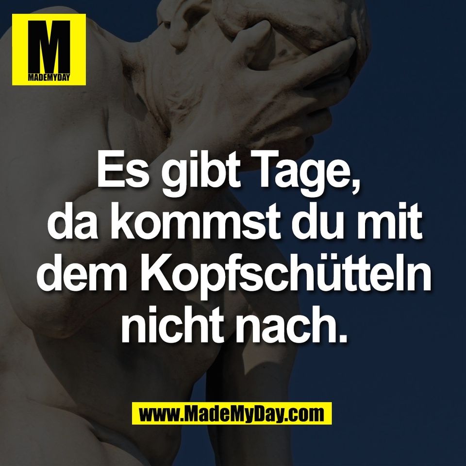 Es gibt Tage, <br />
da kommst du mit<br />
dem Kopfschütteln<br />
nicht nach.