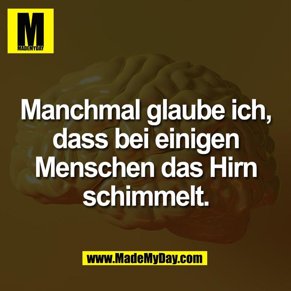 Manchmal glaube ich,<br />
dass bei einigen<br />
Menschen das Hirn<br />
schimmelt.