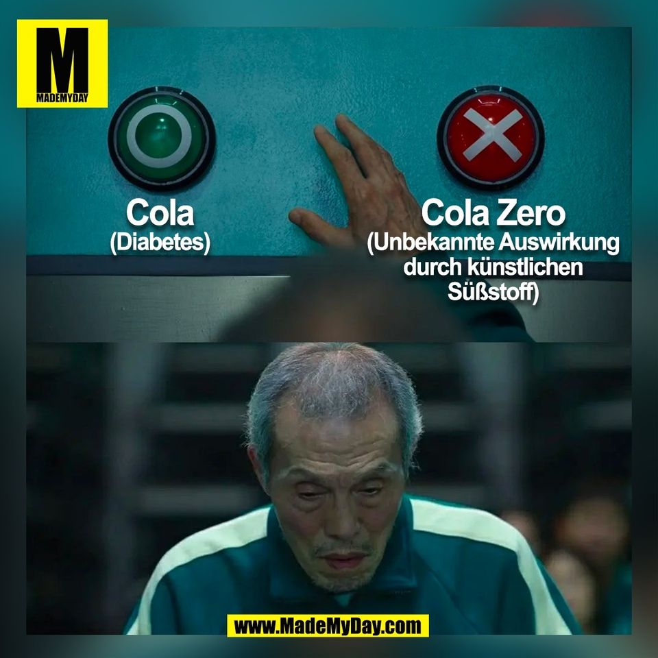 Cola<br />
(Diabetes)<br />
Cola Zero<br />
(Unbekannte Auswirkung<br />
durch künstlichen<br />
Süßstoff)<br />
(BILD)