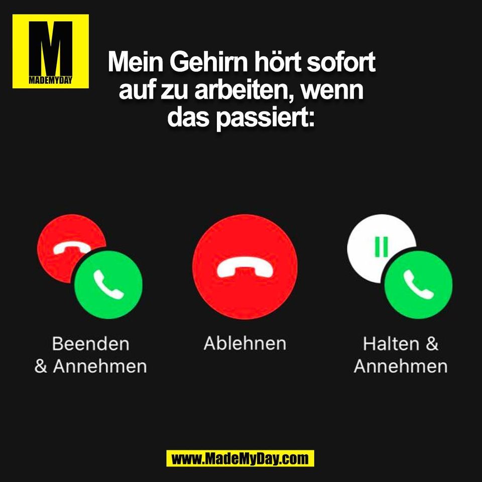 Mein Gehirn hört sofort<br />
auf zu arbeiten, wenn<br />
das passiert:<br />
(BILD)