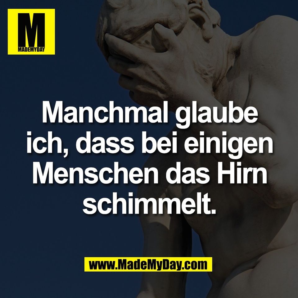 Manchmal glaube<br />
ich, dass bei einigen<br />
Menschen das Hirn<br />
schimmelt.