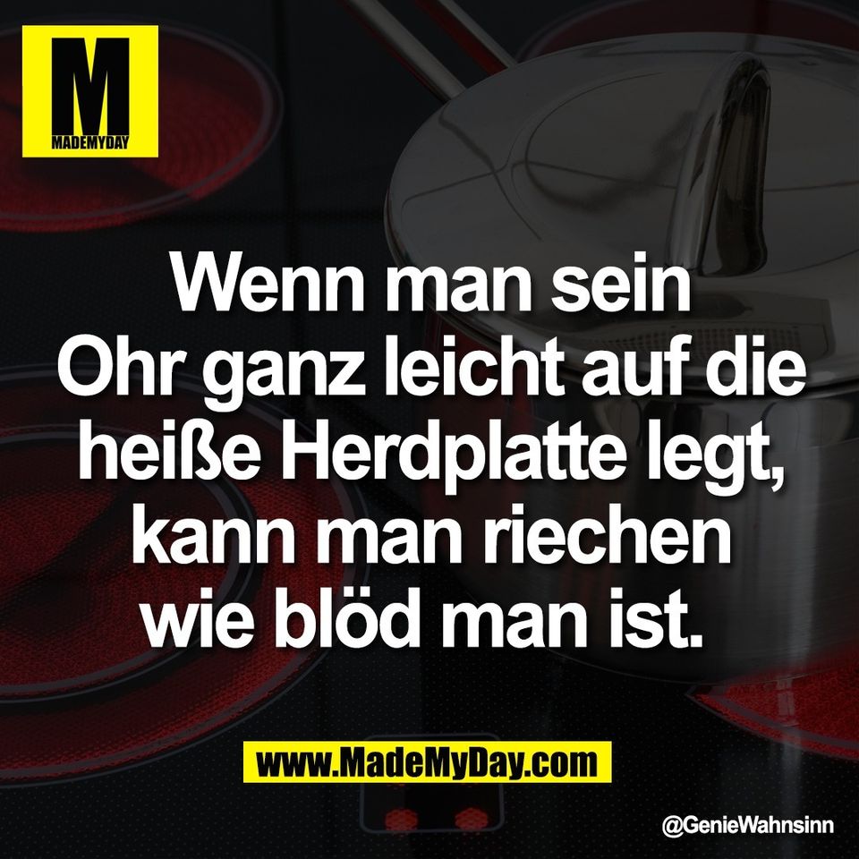 Wenn man sein<br />
Ohr ganz leicht auf die<br />
heiße Herdplatte legt,<br />
kann man riechen<br />
wie blöd man ist.