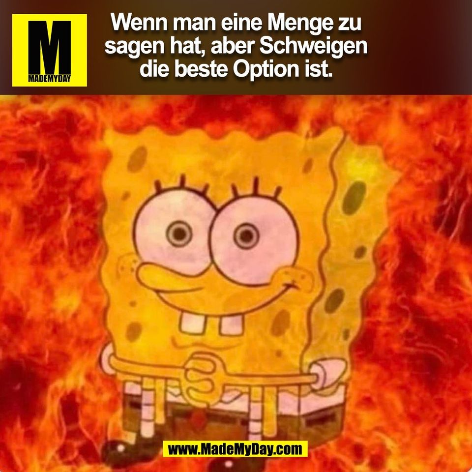 Wenn man eine Menge zu<br />
sagen hat, aber Schweigen<br />
die beste Option ist.<br />
(BILD)