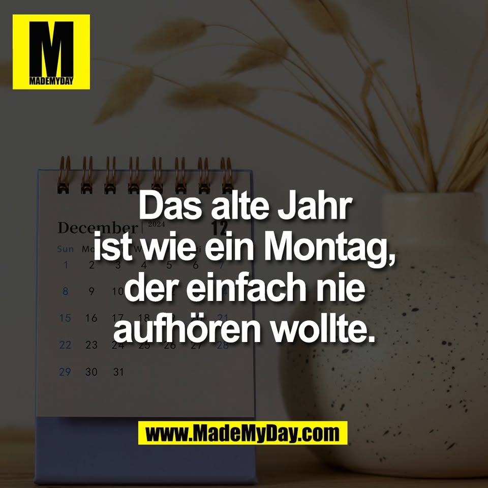 Das alte Jahr<br />
ist wie ein Montag,<br />
der einfach nie<br />
aufhören wollte.