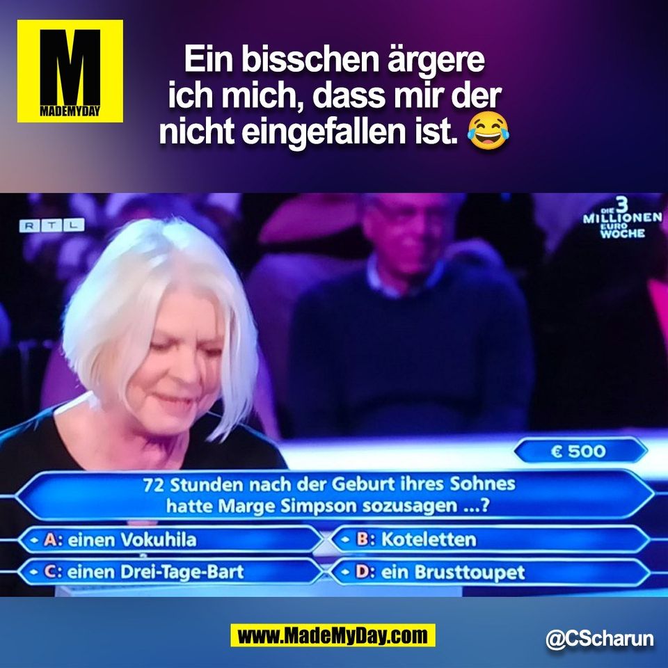 Ein bisschen ärgere<br />
ich mich, dass mir der<br />
nicht eingefallen ist. 😂<br />
(BILD)