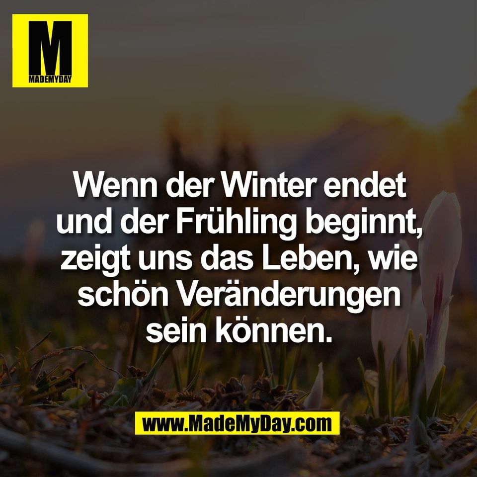 Wenn der Winter endet<br />
und der Frühling beginnt,<br />
zeigt uns das Leben, wie<br />
schön Veränderungen<br />
sein können.