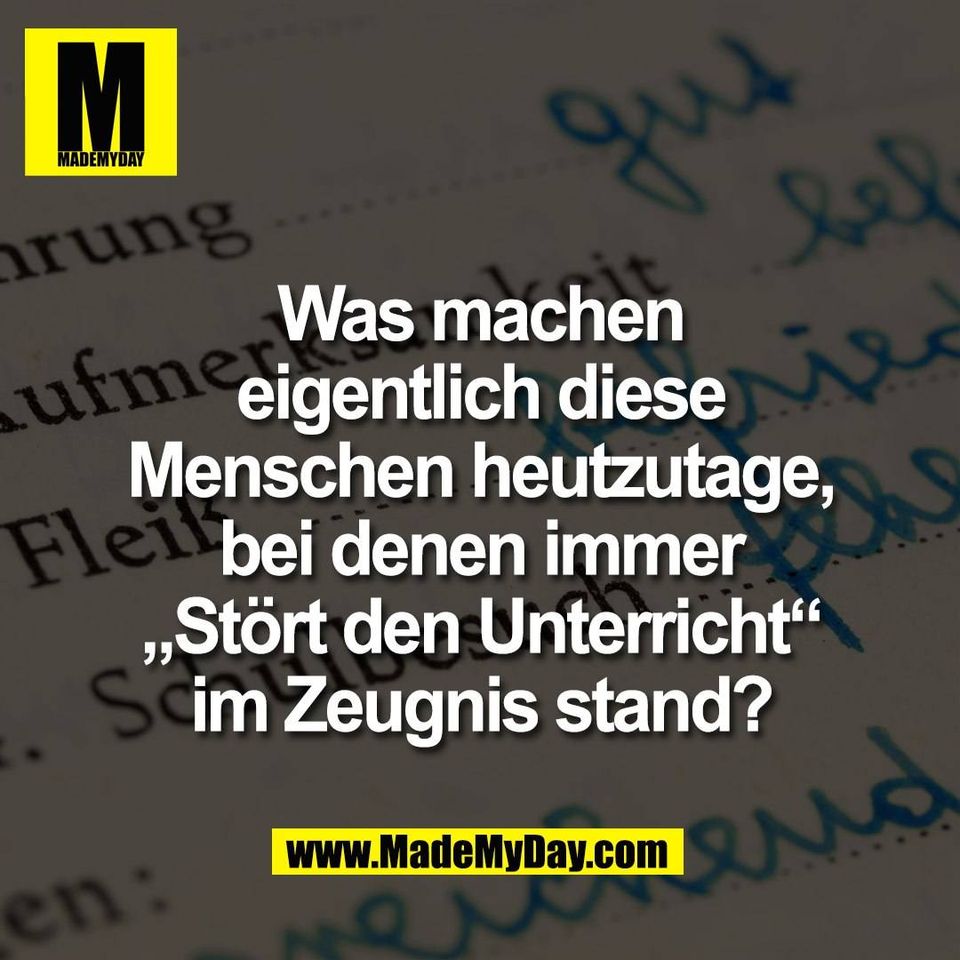 Was machen<br />
eigentlich diese<br />
Menschen heutzutage,<br />
bei denen immer<br />
„Stört den Unterricht“<br />
im Zeugnis stand?