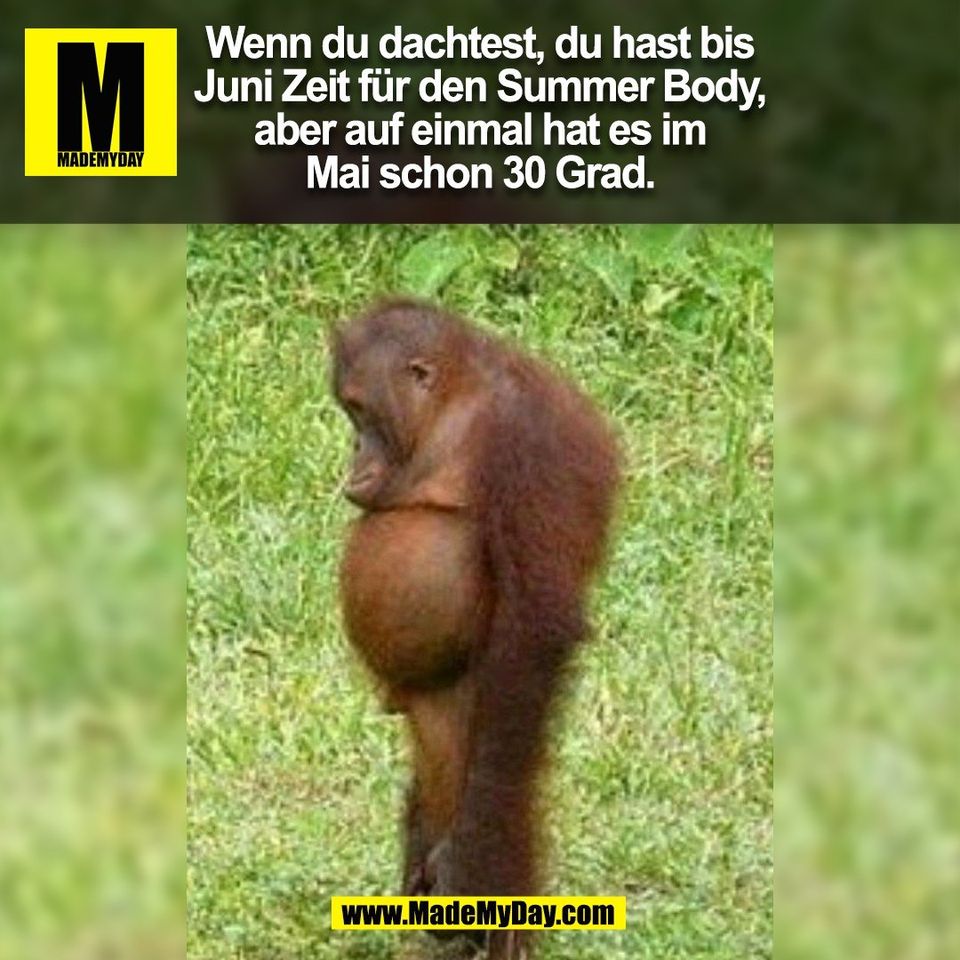 Wenn du dachtest, du hast bis<br />
Juni Zeit für den Summer Body,<br />
aber auf einmal hat es im<br />
Mai schon 30 Grad.<br />
(BILD)