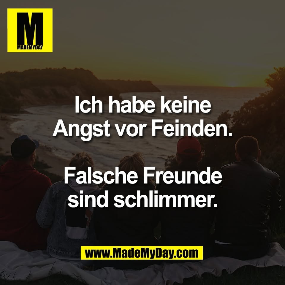 Ich habe keine<br />
Angst vor Feinden.<br />
<br />
Falsche Freunde<br />
sind schlimmer.