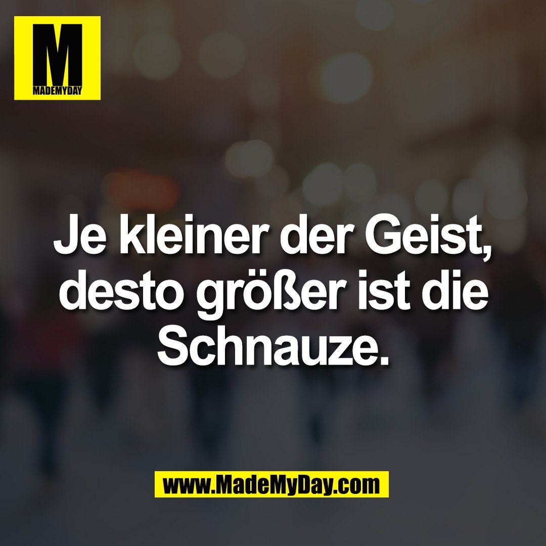 Je kleiner der Geist,<br />
desto größer ist die<br />
Schnauze.