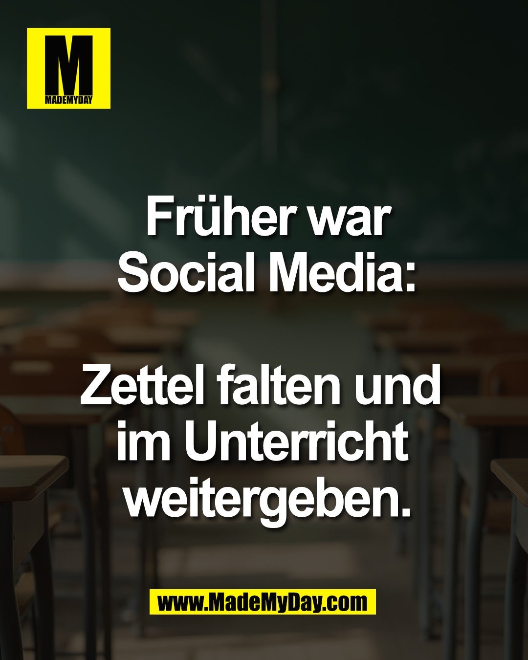 Fr&uuml;her war<br />
Social Media:<br />
<br />
Zettel falten und <br />
im Unterricht <br />
weitergeben.