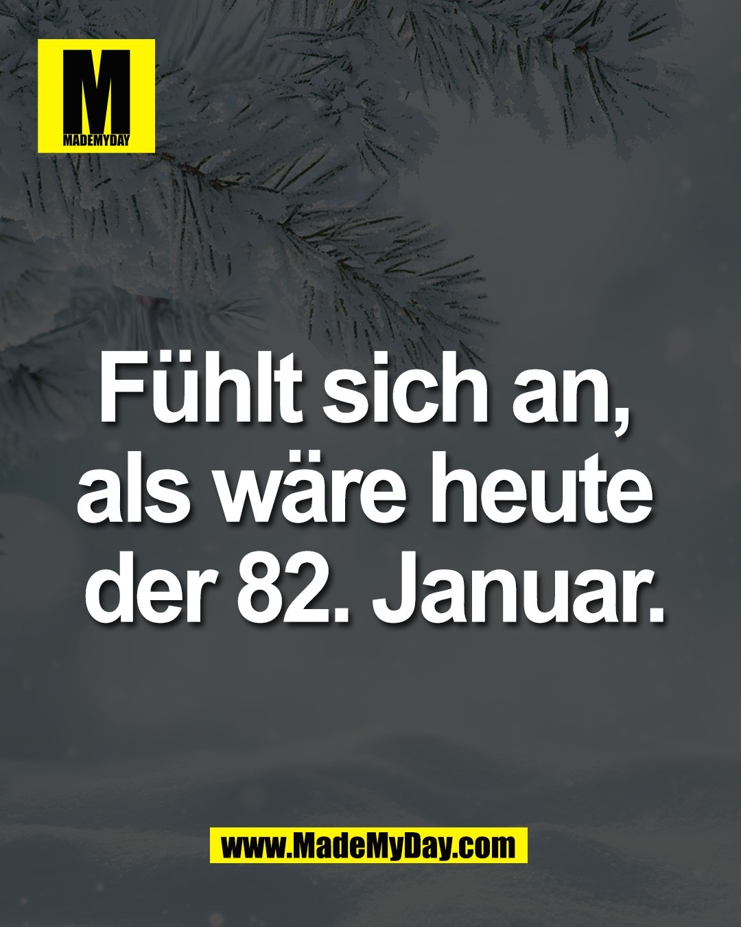 F&uuml;hlt sich an, <br />
als w&auml;re heute <br />
der 82. Januar.