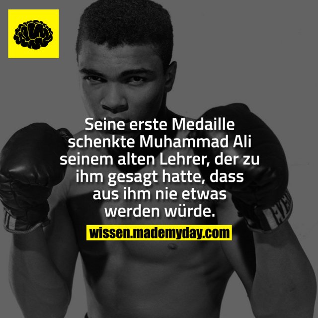 Seine erste Medaille schenkte Muhammad Ali seinem alten Lehrer, der zu ihm gesagt hatte, dass aus ihm nie etwas werden würde.