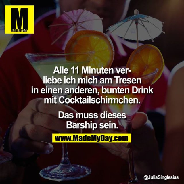 Alle 11 Minuten verliebe ich mich am Tresen in einen anderen, bunten Drink mit Cocktailschirmchen. Das muss dieses Barship sein.