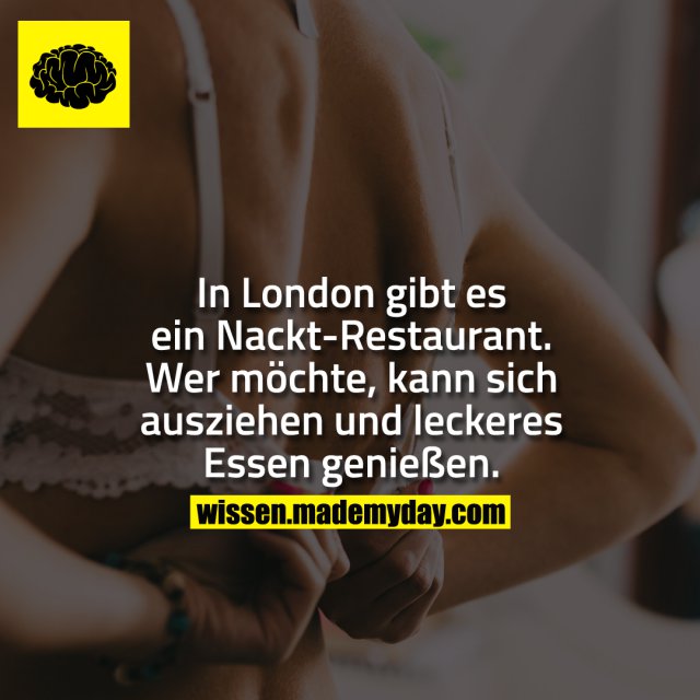 In London gibt es ein Nackt-Restaurant. Wer möchte, kann sich ausziehen und leckeres Essen genießen.