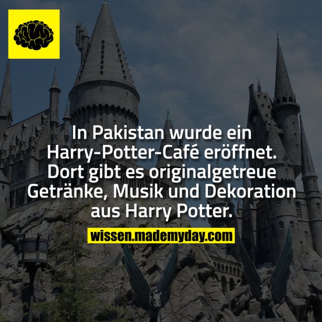 In Pakistan wurde ein Harry-Potter-Café eröffnet. Dort gibt es originalgetreue Getränke, Musik und Dekoration aus Harry Potter.