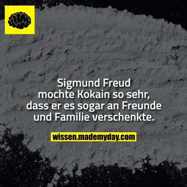 Sigmund Freud mochte Kokain so sehr, dass er es sogar an Freunde und Familie verschenkte.