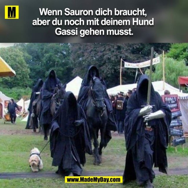 Wenn Sauron dich braucht, aber du noch mit deinem Hund Gassi gehen musst.