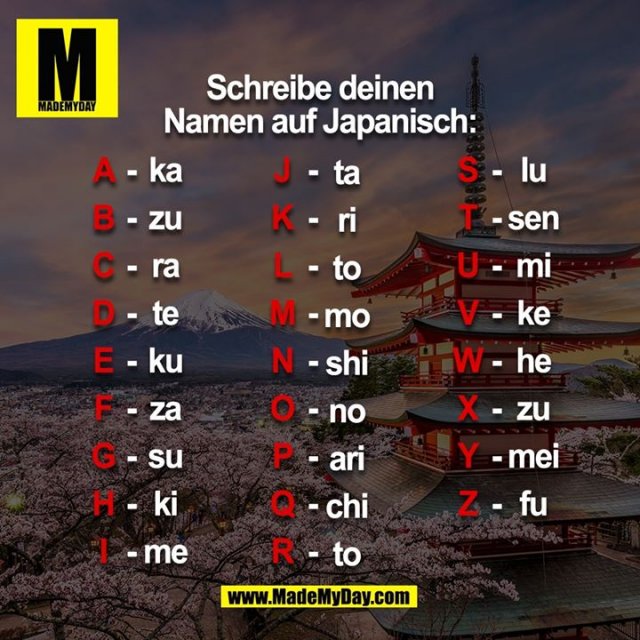 Schreibe deinen<br />
Namen auf Japanisch: