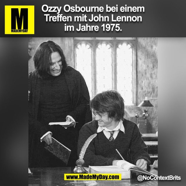 Ozzy Osbourne bei einem<br />
Treffen mit John Lennon<br />
im Jahre 1975.<br />
@NoContextBrits<br />
(BILD)