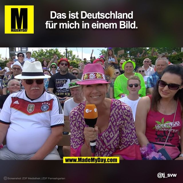 Das ist Deutschland<br />
für mich in einem Bild.<br />
@tj_svw<br />
Screenshot: ZDF Mediathek | ZDF Fernsehgarten<br />
(BILD)