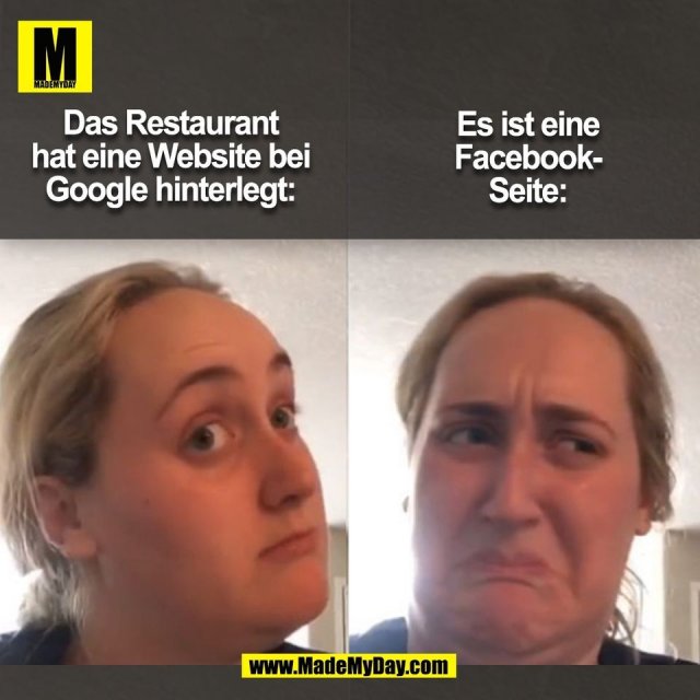 Das Restaurant<br />
hat eine Website bei<br />
Google hinterlegt:<br />
<br />
Es ist eine<br />
Facebook-<br />
Seite:<br />
<br />
(BILD)