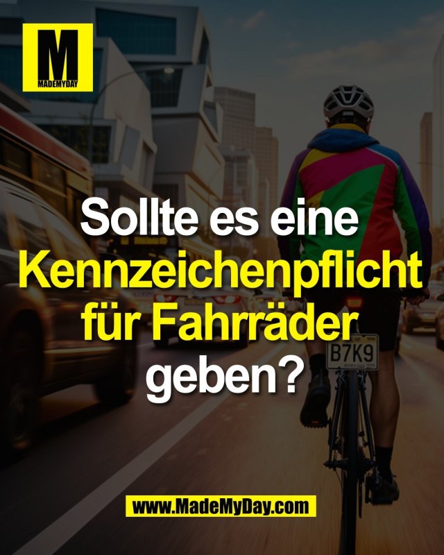 Sollte es eine <br />
Kennzeichenpflicht <br />
f&uuml;r Fahrr&auml;der <br />
geben?