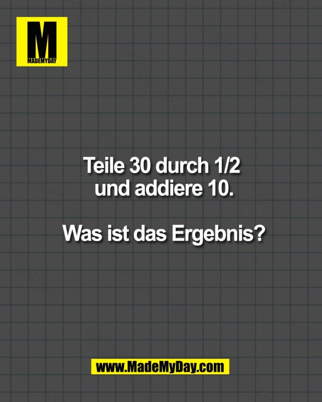 90% der Leute sagen spontan 25. Aber das ist falsch &acirc;&OElig; <br />
Wer kennt die richtige L&Atilde;&para;sung? &eth;&Yuml;&sect;&nbsp;&eth;&Yuml;&lsquo;&Dagger;