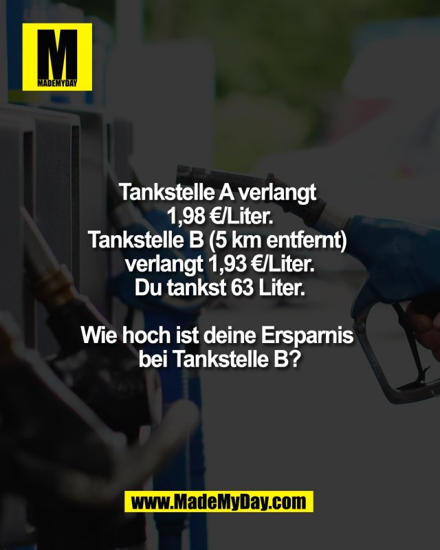 Wer hier falsch rechnet, verbrennt beim Tanken bares Geld. &eth;&Yuml;&rsquo;&cedil; Wie viel sparst du wirklich?