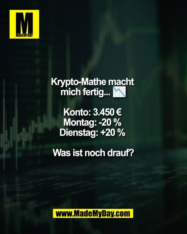 Mathe war in der Schule schon fies, aber in Krypto kostet es dich echtes Geld. &eth;&Yuml;&rsquo;&cedil;  Was kommt bei dir raus?