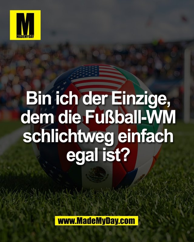 Bin ich der Einzige,<br />
dem die Fu&szlig;ball-WM<br />
schlichtweg einfach<br />
egal ist?