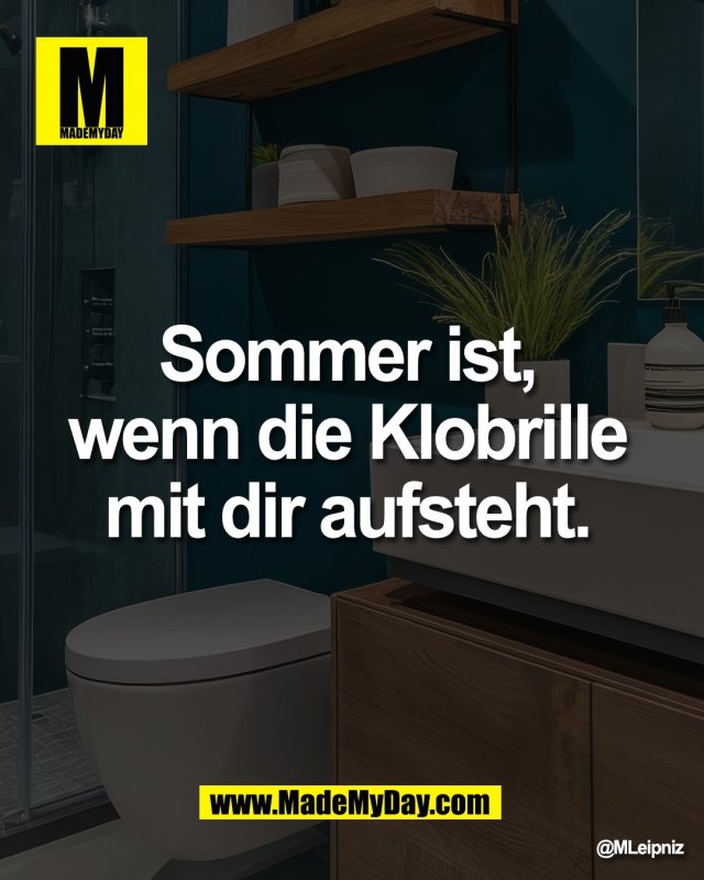 Sommer ist, <br />
wenn die Klobrille <br />
mit dir aufsteht. 