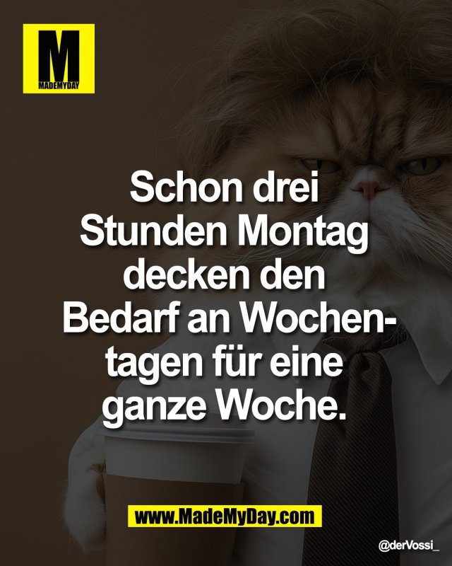 Schon drei <br />
Stunden Montag <br />
decken den <br />
Bedarf an Wochen-<br />
tagen f&uuml;r eine <br />
ganze Woche.