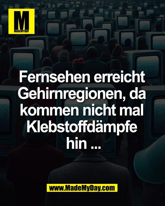 Fernsehen erreicht <br />
Gehirnregionen, da <br />
kommen nicht mal <br />
Klebstoffd&auml;mpfe <br />
hin ...