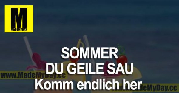 Sommer Du Geile Sau Komm Made My Day